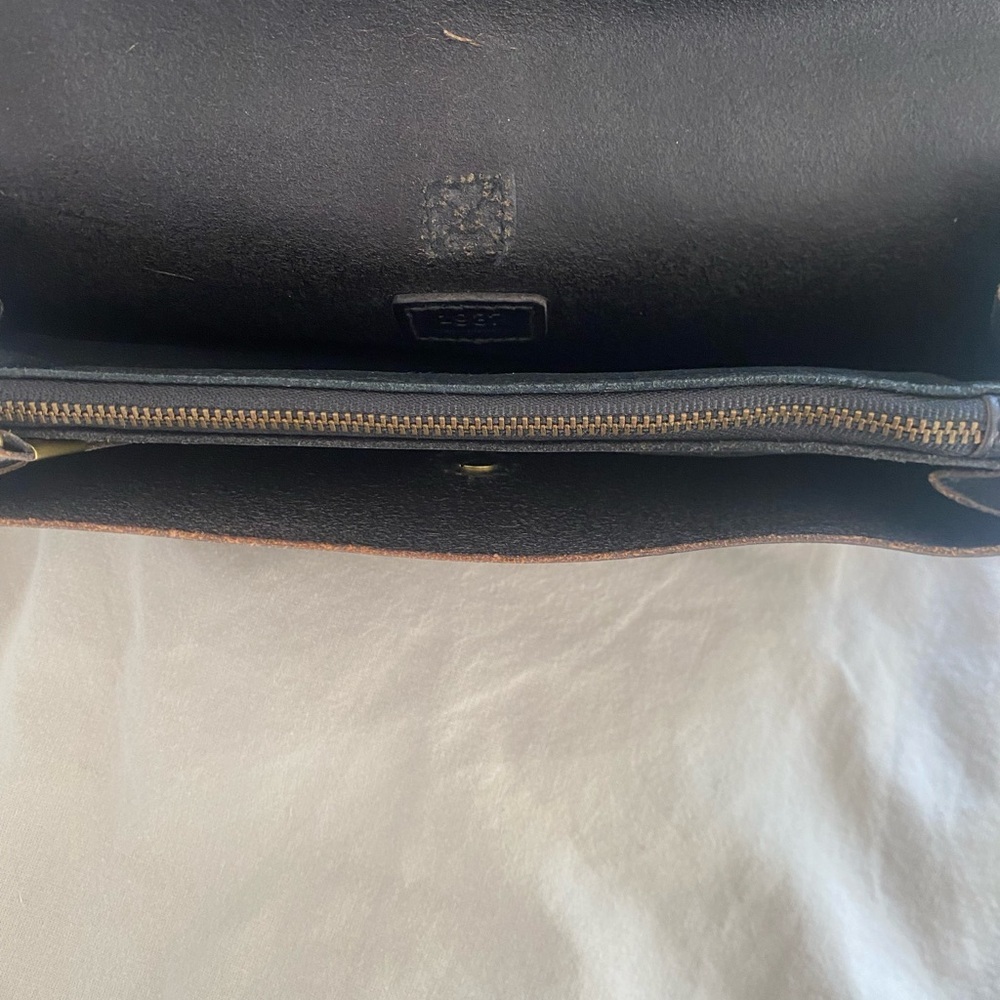 Vintage‎ 1937 Accessories Black Leather Clutch Wristlet - Picture 6 of 8